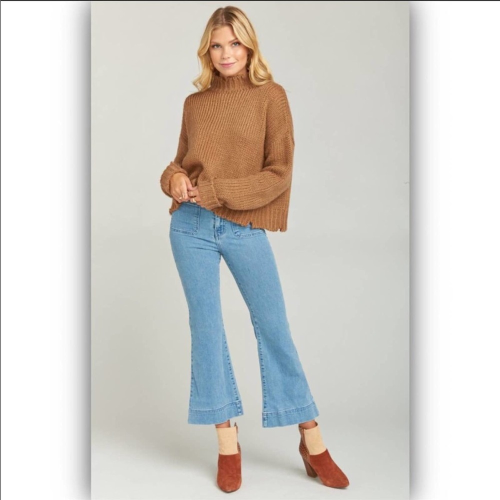 MUMU Blue Cropped Farrah Trouser retro high waist